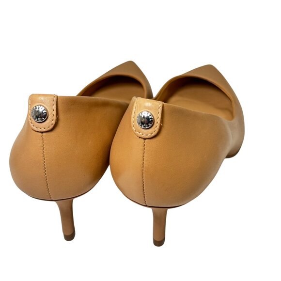 Michael Kors Women’s Nude/Tan Leather Flex Kitten Pump Heels - 8.5 New - Picture 5 of 7